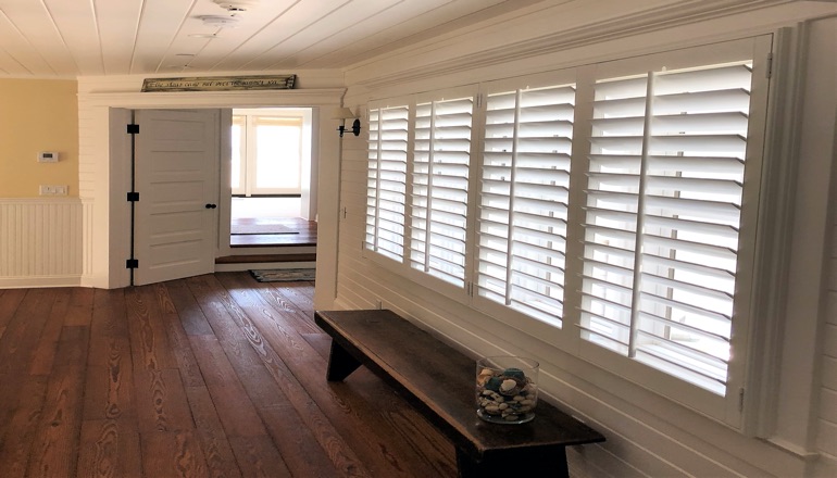 Faux wood plantation shutters in Salt Lake City